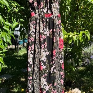 INC International Concepts Black and Pink Floral Dress